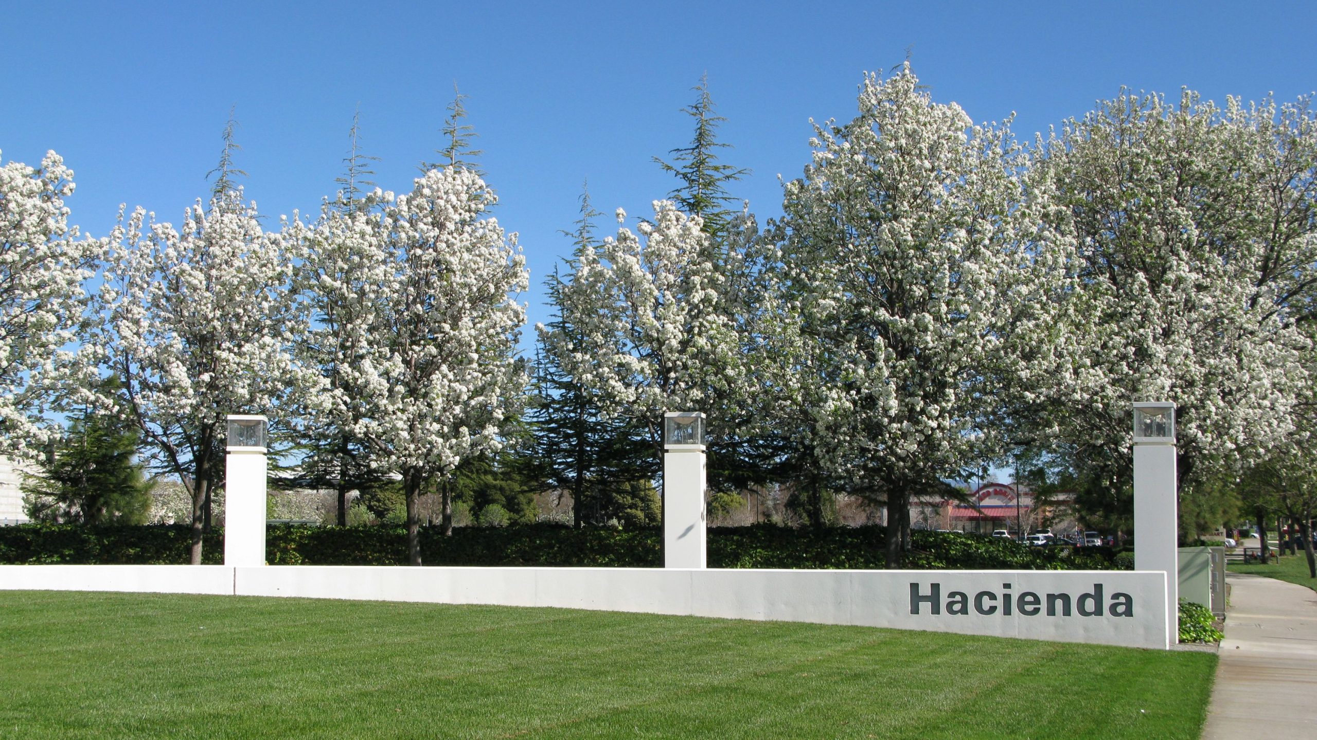 Hacienda sign in Pleasanton